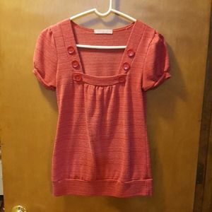 Coral button detail shirt